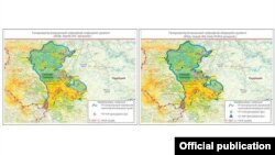 2022թ. մարտի 24-ի իրադրությունը նկարագրող քարտեզում ՌԴ խաղաղապահ զորախմբի պատասխանատվության գոտում ադրբեջանական հենակետեր չկան, իսկ մարտի 28-ի առավոտյան ժամը 09.00-ի իրադրությունը արտահայտող քարտեզում երևում է, որ տեղադրված են ադրբեջանական հենակետեր. (Երկու քարտեզներում էլ ՌԴ խաղաղապահ զորախմբի պատասխանատվության գոտու ուրվագիծը ՀՀ ԱԳՆ-ն վերցրել է ՌԴ ՊՆ կայքէջից)