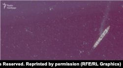 Крейсер «Москва» неподалік острова Зміїний, 2 квітня 2022 року