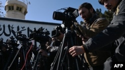 تصویر آرشیف: تعدادی از خبرنگاران افغانستان 