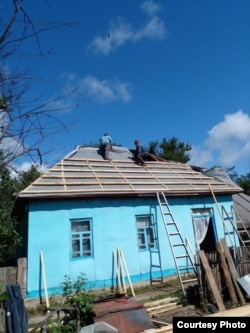 A roof repair funded by donations