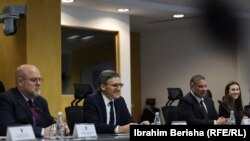 Derek Chollet, savjetnik američkog State Departmenta i Gabriel Escobar, američki specijalni izaslanik za Zapadni Balkan tokom njihove posjete Prištini. 11. januara 2023.