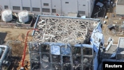 An aerial view of the Fukushima Daiichi Nuclear Power Station from March 24