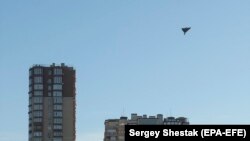 تصویر آرشیف: حمله یک طیاره بدون سرنشین بر شهر کییف