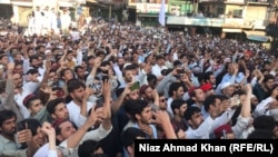 د خیبر پښتونخوا د سوات په خوازه خېله کې د اکتوبر پر اوومه د شوې مظاهرې ګډون وال 