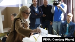 Sebija Izetbegović je izabrana za zastupnicu u Skupštini Kantona Sarajevo, na biračkom mjestu u Sarajevu, 02. oktobra 2022.