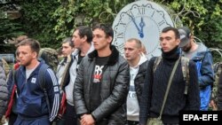 نیروهای جدید در یک مرکز سربازگیری روسیه