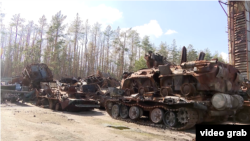 Цвинтар російської техніки на одному з місцевих заводів у Лимані