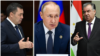 Кыргызстан, Орусия, Тажикстандын президенттери Садыр Жапаров, Владимир Путин жана Эмомали Рахмон.