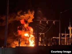 Горить електропідстанція у російському Бєлгороді. 14 жовтня 2022 року