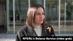 Svyatlana Tsikhanouskaya, liderja e opozitës bjelloruse në mërgim.