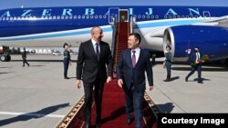 Азербайжандын президенти Илхам Алиев жана Кыргызстандын президенти Садыр Жапаров. 11-октябрь, 2022-жыл.