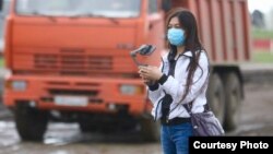 Журналистка региональной газеты "Диапазон" во время работы в Актобе 