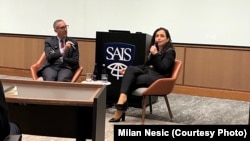 Претседателката на Косово, Вјоса Османи, во Вашингтон, 10 јули 2025 г.