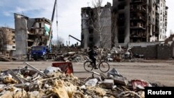 Украинанын Бородянка шаарчасы.