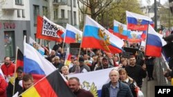 Франкфурт шаарында өткөн орусиячылардын акциясы. 10-апрель, 2022-жыл.