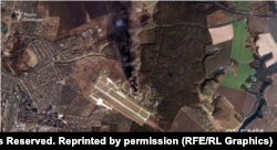 Авіабаза у місті Курськ (Росія) після вибуху зранку 6 грудня. Супутниковий знімок Planet Labs
