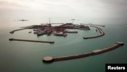 Қашағандағы жасанды арал. 7 сәуір 2013 жыл