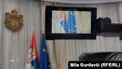 Zastave Srbije i Evrpske unije, Beograd (foto-arhiv)