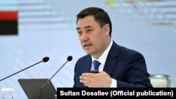 Кыргызстандын президенти Садыр Жапаровдун маалымат жыйыны. Бишкек, 2021-жыл, 23-октябрь.