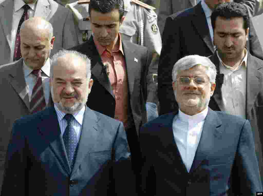 THE REFORMIST: Mohammad Reza Aref, a university professor and vice president to former President Mohammad Khatami, is being tipped as a possible candidate for the reformist camp, which has essentially been eliminated from the political scene. Analysts believe the reformists have zero chance of regaining the presidency. Nevertheless, Aref (shown here on the right with Iraqi Prime Minister Ibrahim al-Jaafari in 2005) has been quoted as saying, "I may announce my candidacy formally if I don't see any notable nominee."