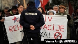 Sa jednog od antifašističkih protesta u Beogradu, 2016. 