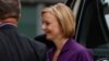 Liz Truss la sosirea de la Centrul Regina Elisabeta a II-a din Londra, înainte de anunțul privind viitorul prim-ministru al Marii Britanii. Ministrul de Externe preia conducerea Partidului Conservator, aflat la guvernare, iar marți urmează să fie numită oficial în funcție.