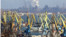 The port of Mariupol, with its vast steelworks in the background
