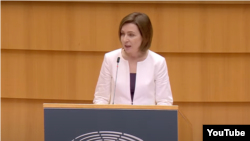 Maia Sandu și-a susținut miercuri pledoaria în fața Parlamentului European pentru aderarea Republicii Moldova la Uniunea Europeană. 18 mai 2022