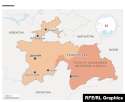 Тажикстандын картасы.