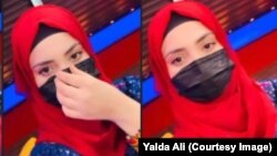 تصاویری از یلدا علی گوینده تلویزیون خصوصی طلوع پس از وضع محدودیت پوشانیدن چهره از سوی طالبان