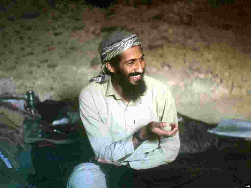 Osama bin Laden in a cave in the Jalalabad region of Afghanistan in 1988.