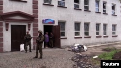 Місце видачі російської гуманітарної допомоги у Попасній