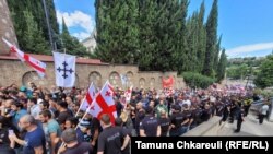 ЛГБТ жамаатынын иш-чарасына каршы акция. Тбилиси. Июль, 2022-жыл