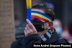 Protest al Alianței pentru Unirea Românilor în fața Ministerului Sănătății, 30 ianuarie 2021.
