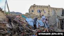 ویرانی‌های بجا مانده از زلزله اخیر در ولسوالی گیان ولایت پکتیکا