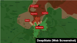 Купянск на интерактивной карте DeepState по состоянию на 18 сентября 2025 года