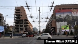 Bombardovana zgrada Generalštaba u Beogradu, 19. novembra 2024. godine.