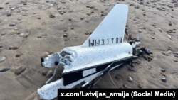 Часть дрона, пересекшего границу Латвии, 18 сентября 2025 года