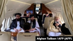هیئت طالبان حین سفر به اسلو
