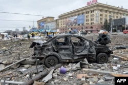 Центр Харкова після російського ракетного удару першого березня 2022 року
