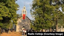 Crnogorska zastava na crkvi u Bajicama, Cetinje, 8.avgusta, 2022.godine