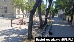 Ремонт водопроводу в окупованому Бердянську, серпень 2022 року