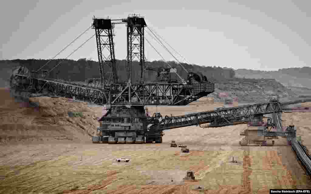A brown coal excavator works at the Tagebau Hambach mine on August 17.&nbsp; The coal industry in Germany is currently seeing a surge in sales as consumers prepare for winter and gas bills for households climb.&nbsp;