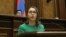 Kristine Grigorian addresses the National Assembly shorly before being elected Armenia's new human rights defender, Yerevan, January 24, 2022.