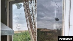 Nagorno-Karabakh - A house window in the village of Karmir Shuka piereced by bullets, Juy 28, 2022.