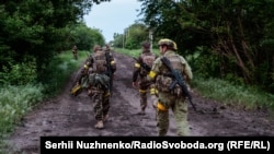 شماری از سربازان اوکراینی در خط نبرد با اردوی روسیه 