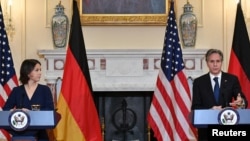 Întâlnirea de la Departamentul de Stat din Washington dintre Annalena Baerbock, ministrul de Externe al Germaniei și Antony Blinken, secretarul de stat al Statelor Unite. 