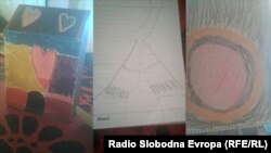 Vizatimet e bëra nga fëmijët boshnjakë që gjenden në kampet në Siri. 