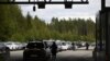 Cars coming from Russia wait in long lines at the border checkpoint between Russia and Finland near Vaalimaa on September 22, after the Kremlin announced a "partial" mobilization.