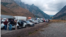 Long lines of cars have been lining up to cross into Georgia from Russia in recent days. 